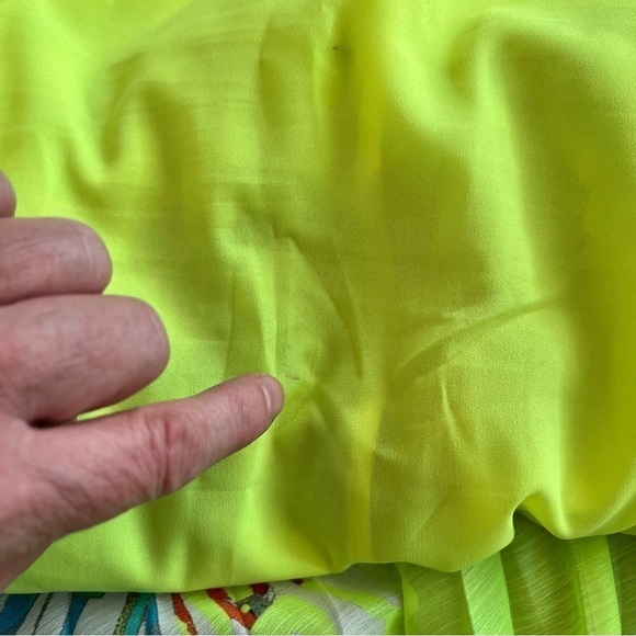 BCBGMAXAZRIA Sierra Dress, Pleated Multi Colour Floral Print Dress Neon, Size S - Picture 12 of 12